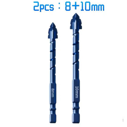 Serrated Drill Bit Set For Glass Tile And Concrete With Four Edge Tips In Assorted Sizes 7