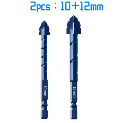 Serrated Drill Bit Set For Glass Tile And Concrete With Four Edge Tips In Assorted Sizes 8
