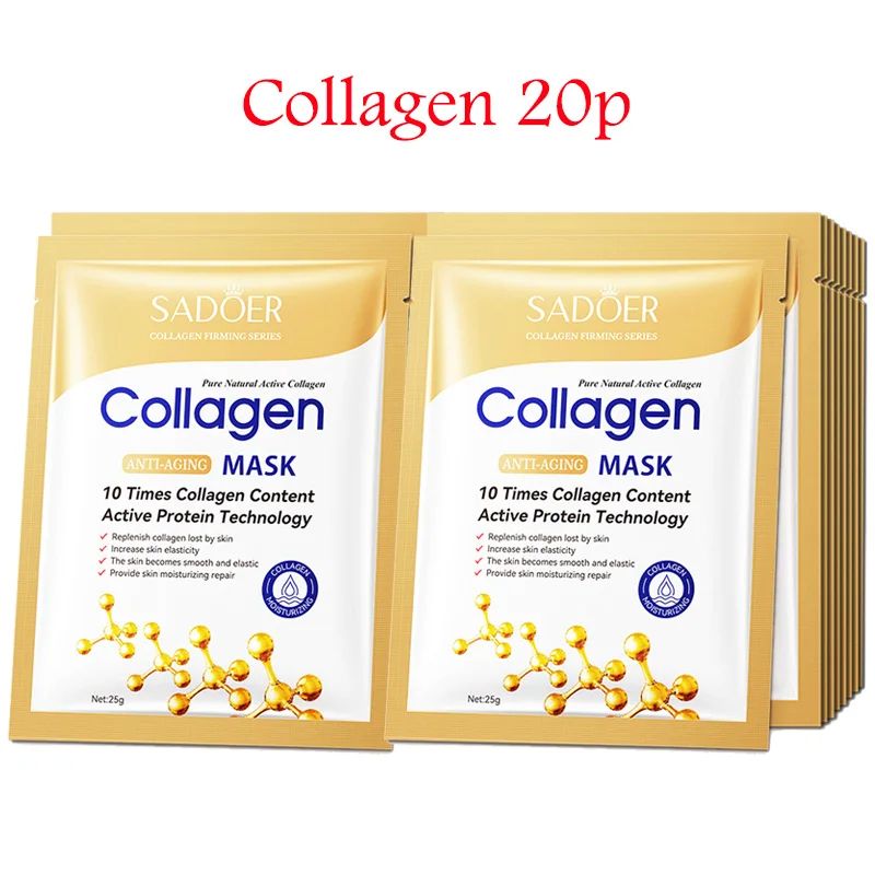 Hyaluronic Acid Collagen Face Mask  Korean Sheet Masks For Deep Moisturizing Firming Hydrating Skin 8