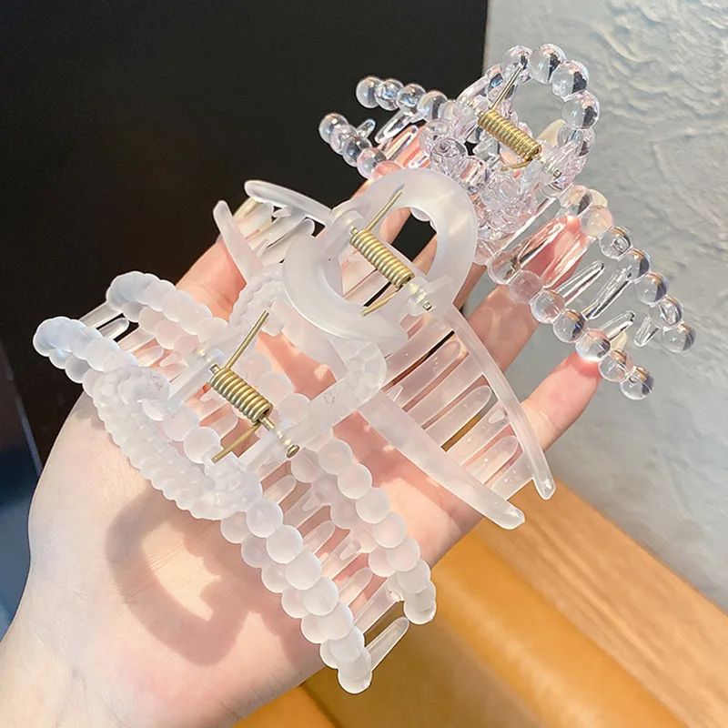 Large Clear Claw Hairpin Set For Women  Girls Strong Hold For Thick  Thin Hair Ideal For Fixed Hair 4