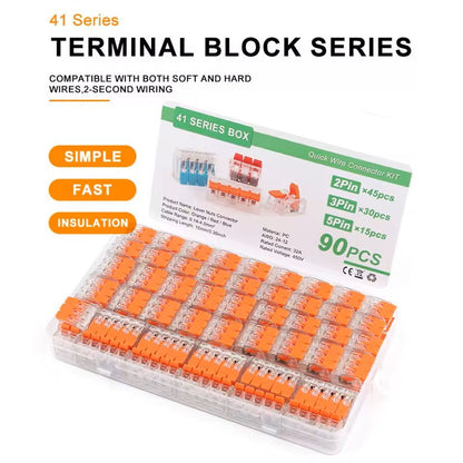 Universal Splicing Wire Connector Kit with 2 3 5 Pin Terminals for Electrical Wiring Projects