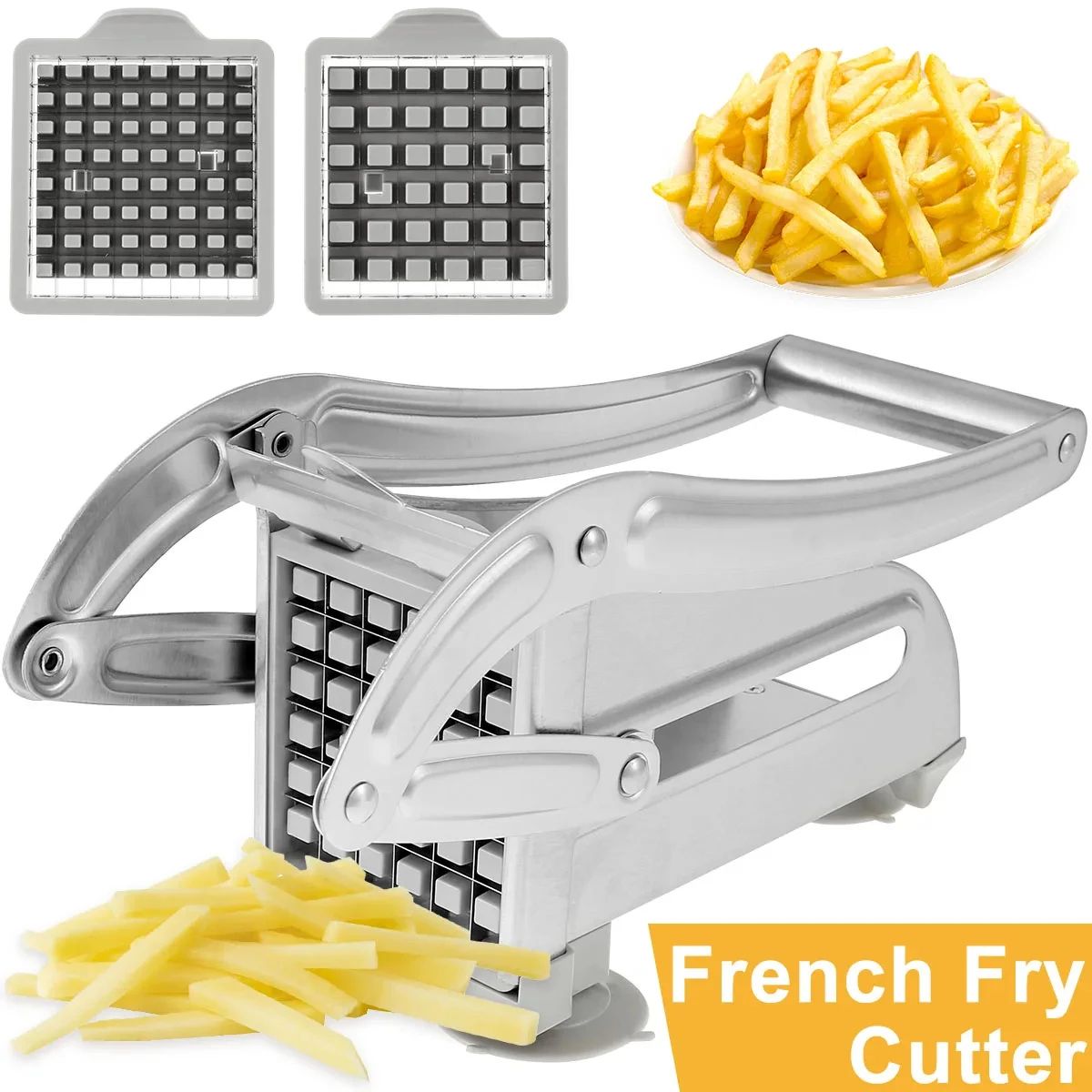 Stainless Steel Manual Potato Cutter – French Fries Slicer Potato Chips Maker, Meat Chopper Dicer Cutting Machine Tools
