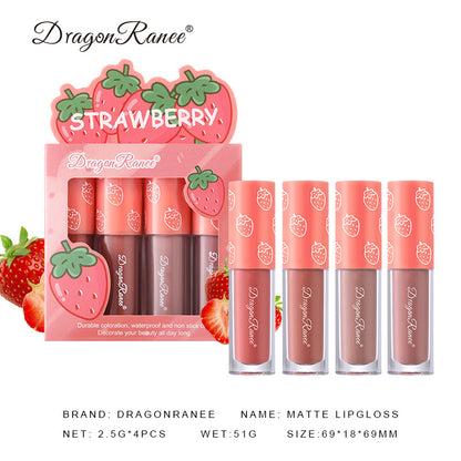 Mini Velvet Matte Lip Gloss Set 4Piece NonFading NonStick Cup 5