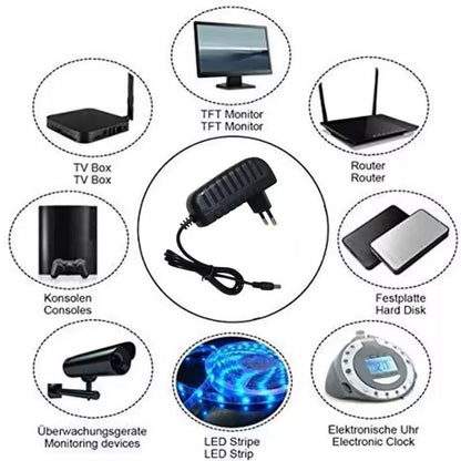 Universal Power Adapter 12V For LED Strips And CCTV With Multiple Current Options 2
