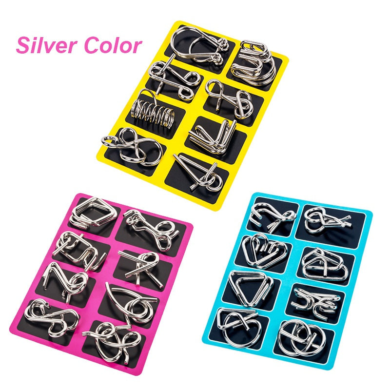 Metal Montessori Puzzle Wire Set 8Piece IQ Brain Teaser For Adults 1