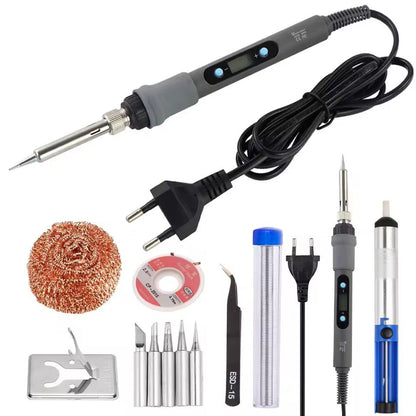 Digital Soldering Iron Kit with Adjustable Temperature and Display for Electronic Repairs