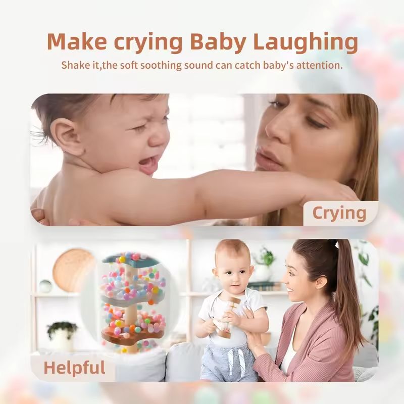 Montessori Baby Rain Stick Toy  Sensory Hourglass Rattle For Early Learning  Music Play 2