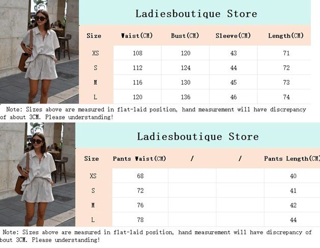 Casual Stripe Print Single Breasted Shirt Sets Womems Oversized Elastic Waist Shorts Suits 2025 Lad 5