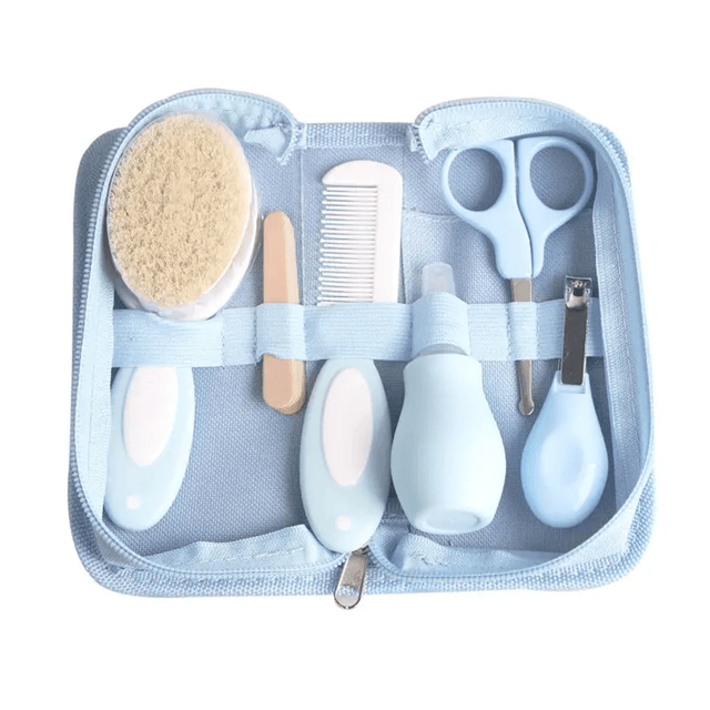 6-Piece Baby Grooming Kit – Newborn Care Set with Nail Clippers, Nasal Aspirator, Brush & More