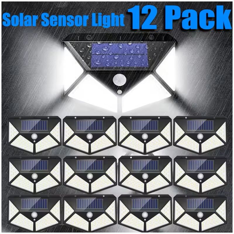 Solar Motion Sensor Wall Light for Outdoor Garden Pathway Lighting