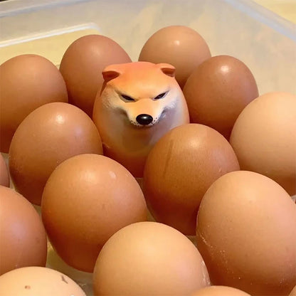Creative Shiba Inu Realistic Egg Shape PVC Desk Decor for Home & Office