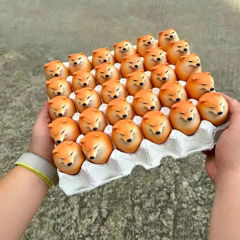Creative Shiba Inu Realistic Egg Shape PVC Desk Decor for Home & Office