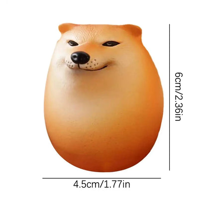 Creative Shiba Inu Realistic Egg Shape PVC Desk Decor for Home & Office