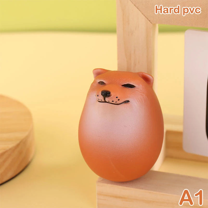 Creative Shiba Inu Realistic Egg Shape PVC Desk Decor for Home & Office