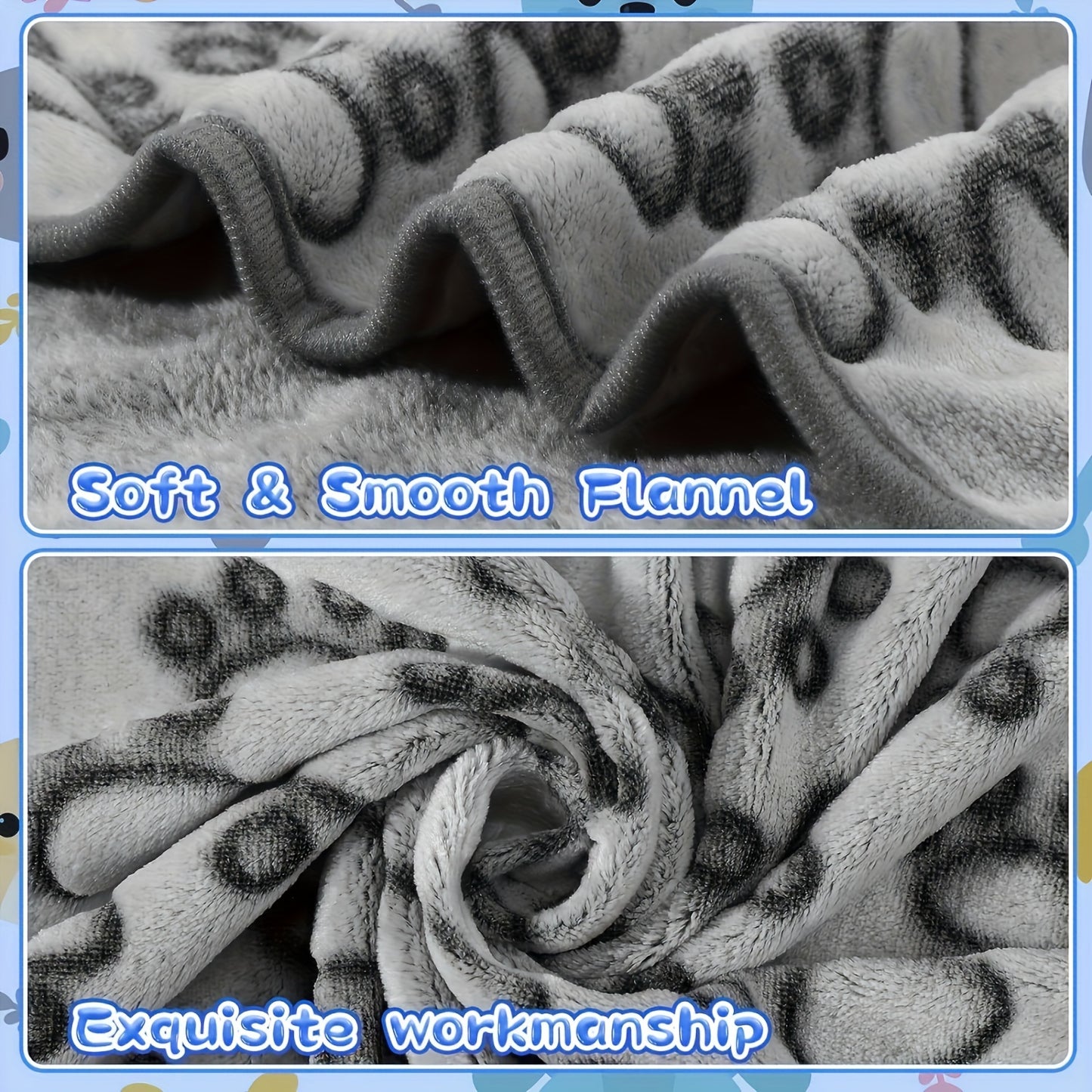 High-Quality Fluffy Pet Blanket Mat, Soft, Warm & Cute Cartoon Pattern