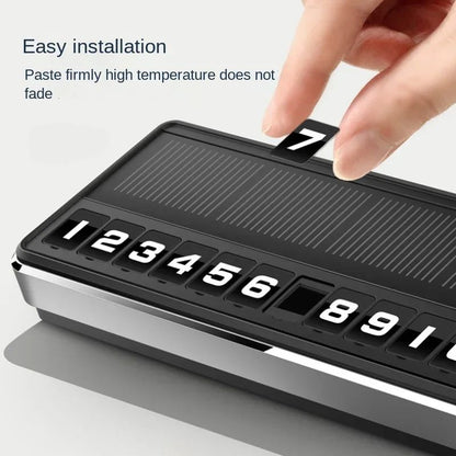 Solar Car Phone Number Plate LED Lightng Hidden Temporary Parking Card For Car Park Stop Multiple N 4