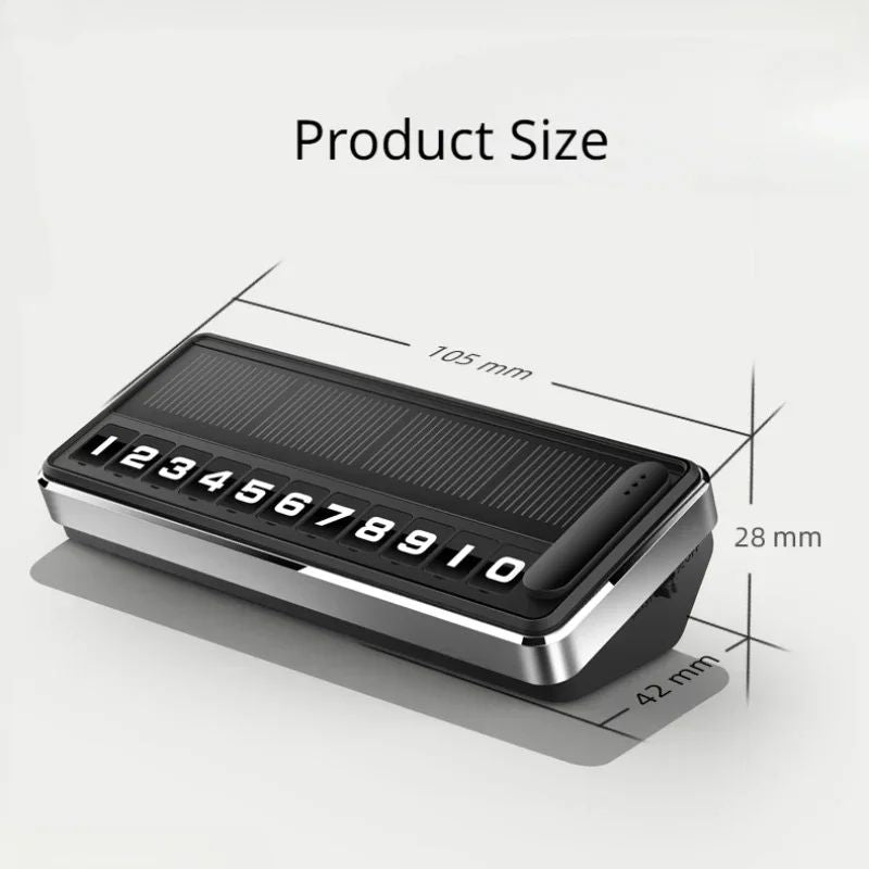 Solar Car Phone Number Plate LED Lightng Hidden Temporary Parking Card For Car Park Stop Multiple N 6