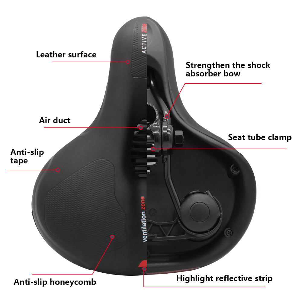 Hollow Breathable Bicycle Saddle ShockAbsorbing MTB  Road Bike Seat 5