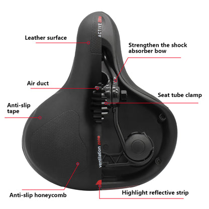 Hollow Breathable Bicycle Saddle ShockAbsorbing MTB  Road Bike Seat 5