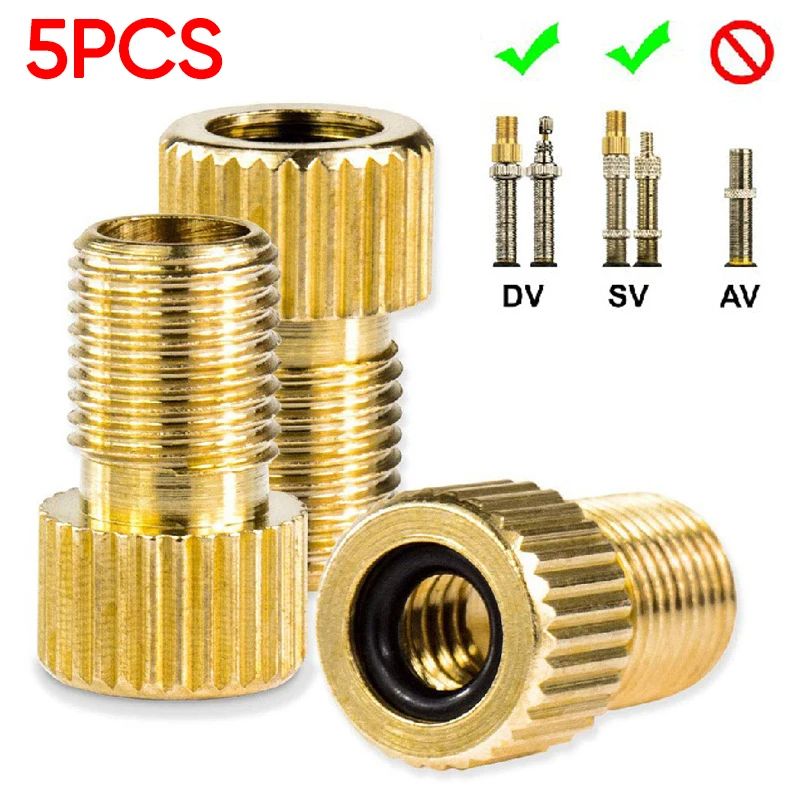 Premium Presta To Schrader Golden Valve Adapter, Valve Adapter Bike Valve Converter Bicycle Accessories
