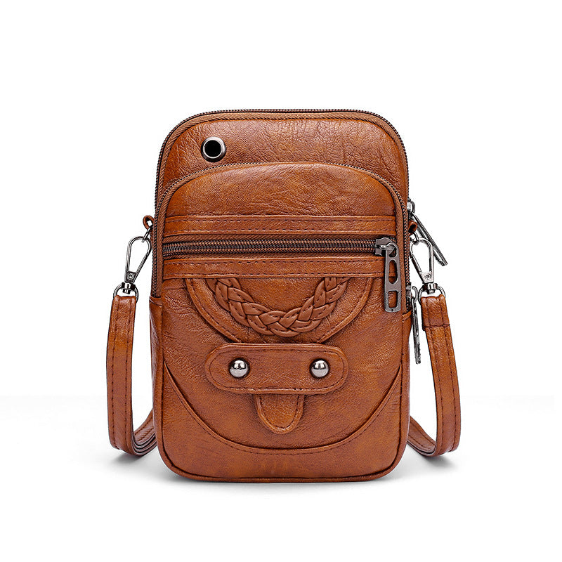 Women Vintage Crossbody Bag MultiFunctional Soft PU Leather Small Shoulder Bag For Phone  Cash 6
