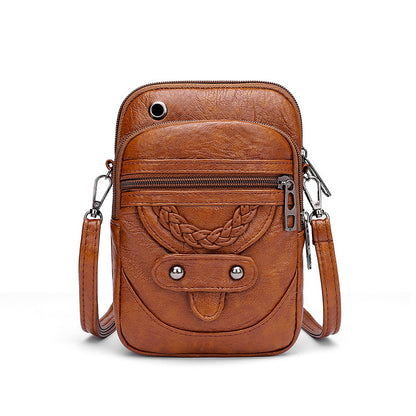Women Vintage Crossbody Bag MultiFunctional Soft PU Leather Small Shoulder Bag For Phone  Cash 6