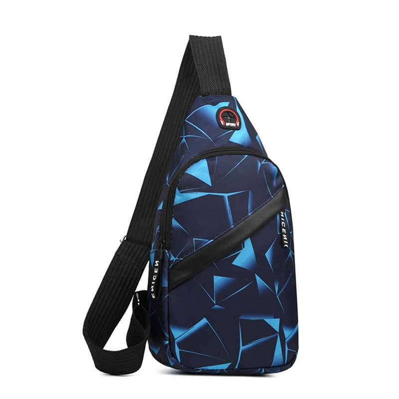 Oxford Cloth Crossbody Bag, Unisex Casual Shoulder Bag for Men & Women, Lightweight Travel & Sports Chest Bag