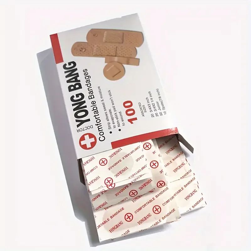 Medical Wound Adhesive Plaster Four Piece Bandages Breathable Wound Care Set With Nose Bridge  Acne 3