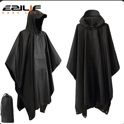 3in1 Military Raincoat Waterproof Hooded Poncho for Camping Hiking  Motorcycle Travel