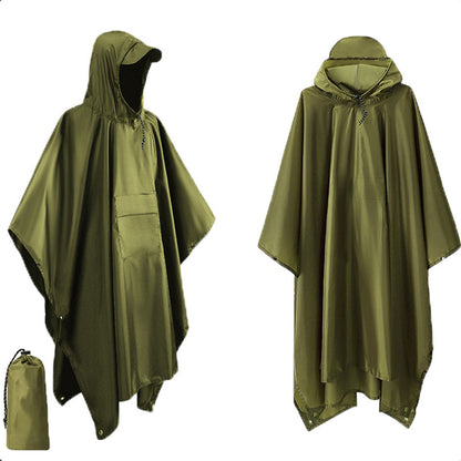 3in1 Military Raincoat Waterproof Hooded Poncho For Camping Hiking  Motorcycle Travel 7