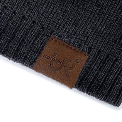 Label Winter Hat  Solid Color Knitted Beanie For Outdoor Sports  Cold Weather 3