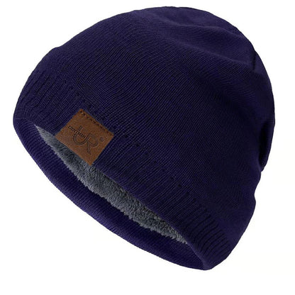 Label Winter Hat  Solid Color Knitted Beanie For Outdoor Sports  Cold Weather 8