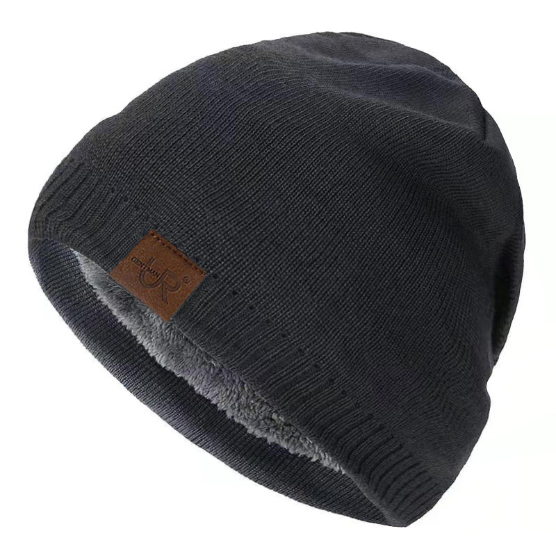 Label Winter Hat  Solid Color Knitted Beanie For Outdoor Sports  Cold Weather 11