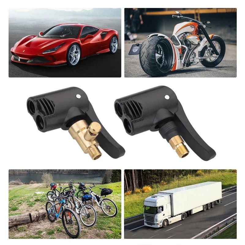 Dual Purpose Bicycle Pump Adapter HighPressure Hose Nozzle For Motorbike Inflatable Pump Valve Conn 2