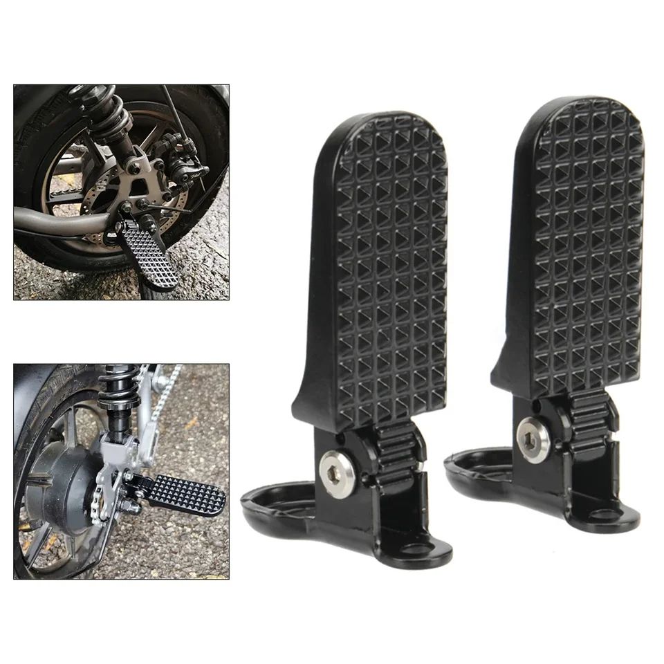 Bike Rear Pedal Set Foldable Bicycle Rear Foot Peg With AntiSlip Design Replacement Footrest For El 1