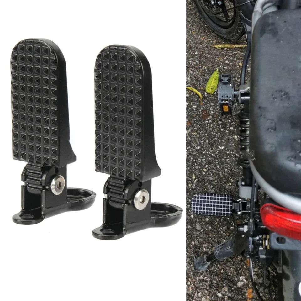 Bike Rear Pedal Set Foldable Bicycle Rear Foot Peg With AntiSlip Design Replacement Footrest For El 2