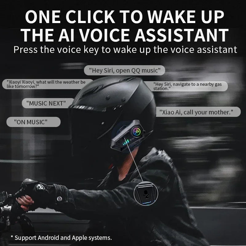 Wireless Motorbike Bluetooth Headset  HandsFree Helmet Earphone With 2000mAh Battery  Waterproof De 5