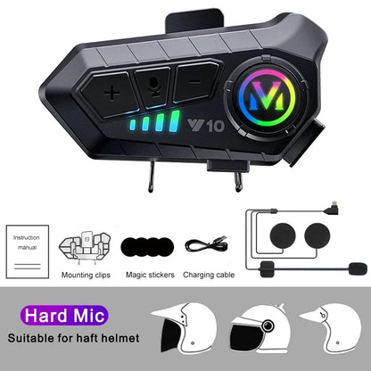 Wireless Motorbike Bluetooth Headset  HandsFree Helmet Earphone With 2000mAh Battery  Waterproof De 8