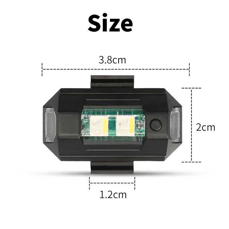 Mini USB LED AntiCollision Bike Light 7Color Drone Strobe For Aircraft Motorcycle  Night Safety 3
