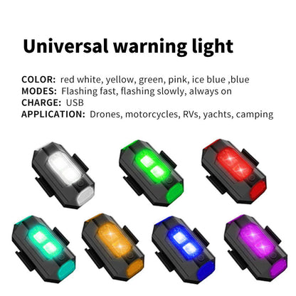 Mini USB LED AntiCollision Bike Light 7Color Drone Strobe For Aircraft Motorcycle  Night Safety 4
