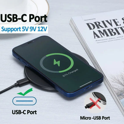 100W Fast Wireless Charger Pad  Compatible With IPhone Samsung Xiaomi HighSpeed Wireles Charging St 1