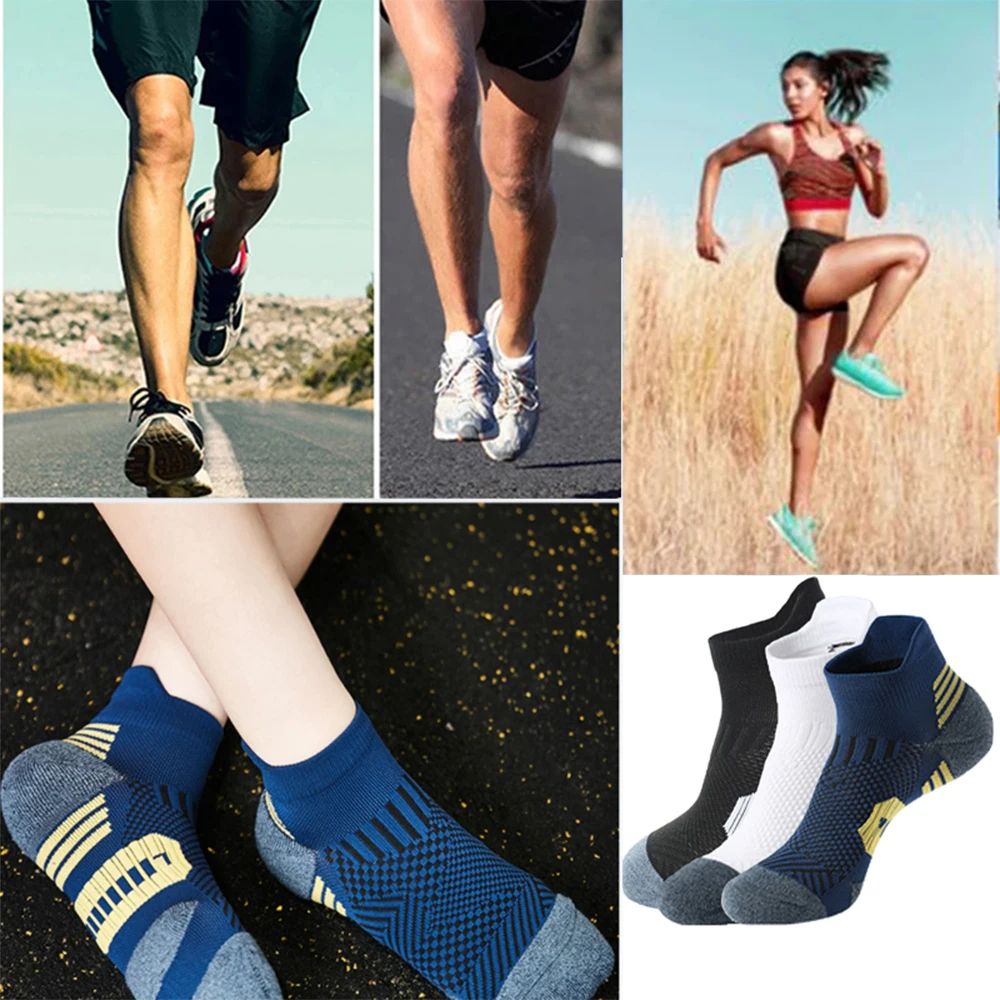 NonSlip Running Socks For Men  Women QuickDrying Sports Sox With Towel Bottom  Basketball  Fitness  2