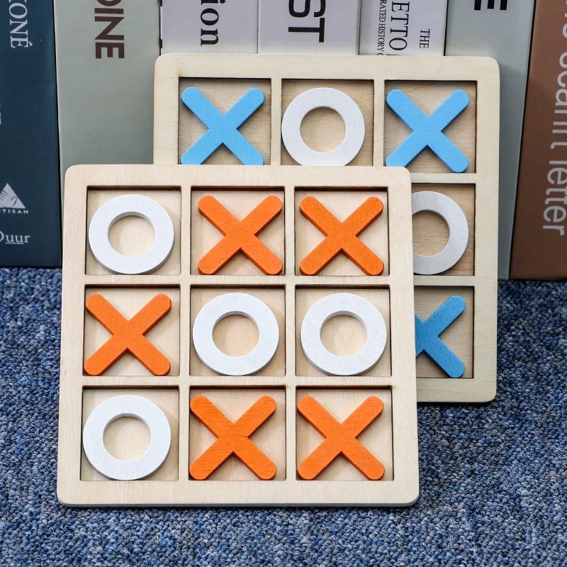 Solid Wooden Tic Tac Toe Board Game, Premium Backyard Entertainment for All Ages