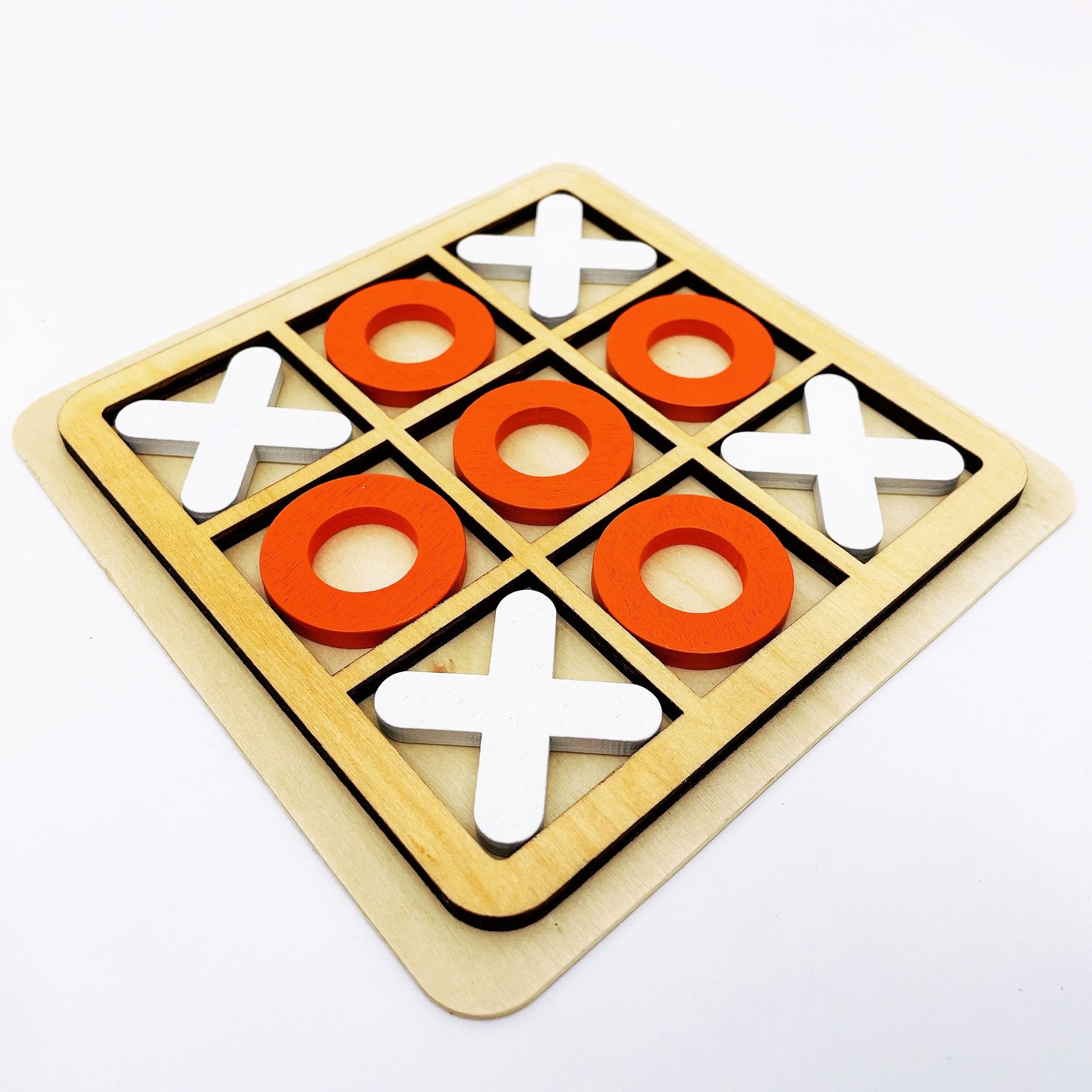 Solid Wooden Tic Tac Toe Board Game Premium Backyard Entertainment For All Ages 3