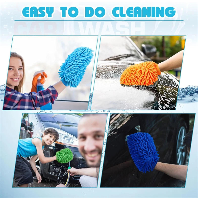Microfiber Car Wash Gloves Ultra Absorbent ScratchFree Auto Cleaning Gloves For Safe  Effortless Wa