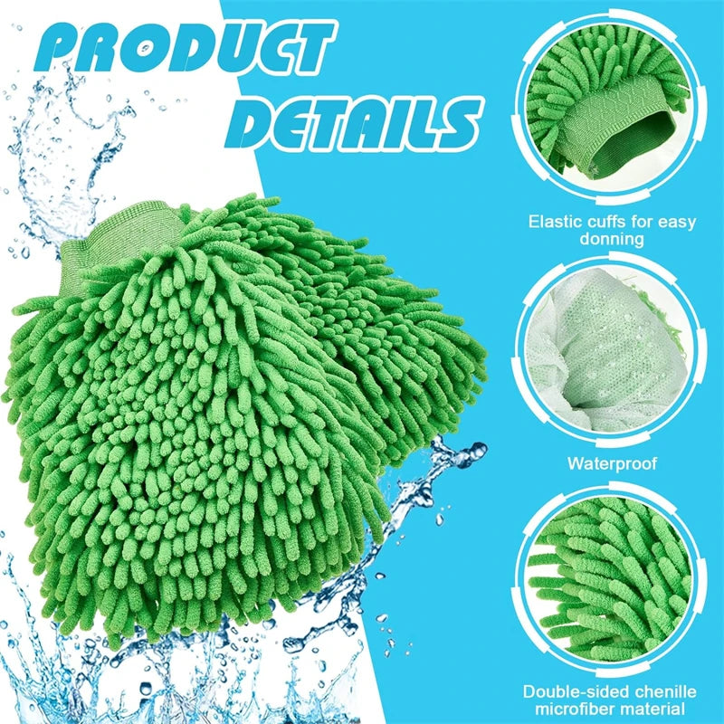 Microfiber Car Wash Gloves Ultra Absorbent ScratchFree Auto Cleaning Gloves For Safe  Effortless Wa