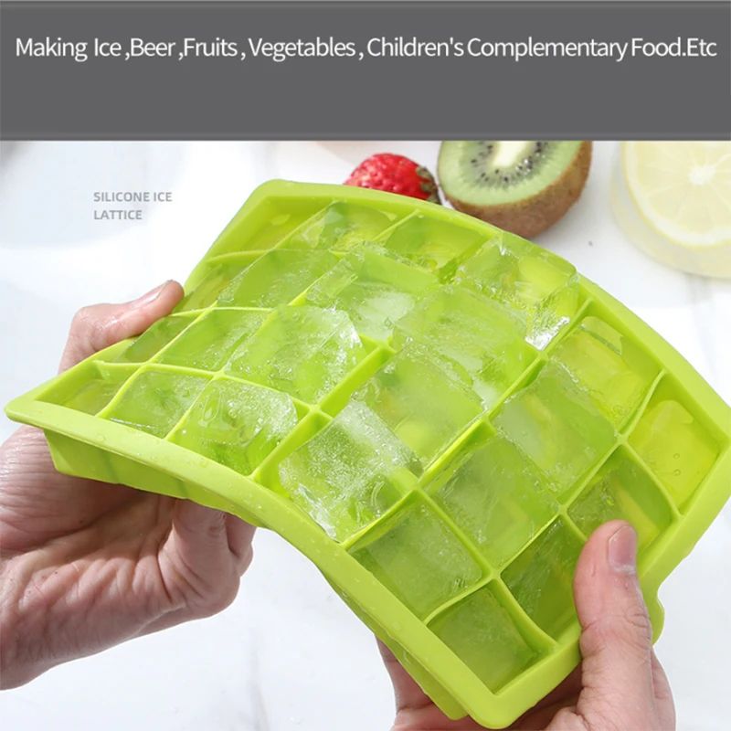 Large Silicone Ice Cube Mold Grid Big Ice Tray For Giant Jumbo Cubes Food Grade NonStick  Freezer S 3