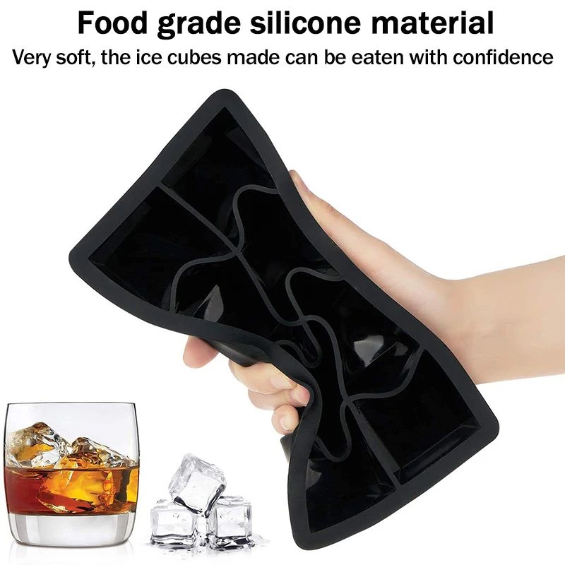 Large Silicone Ice Cube Mold Grid Big Ice Tray For Giant Jumbo Cubes Food Grade NonStick  Freezer S 4