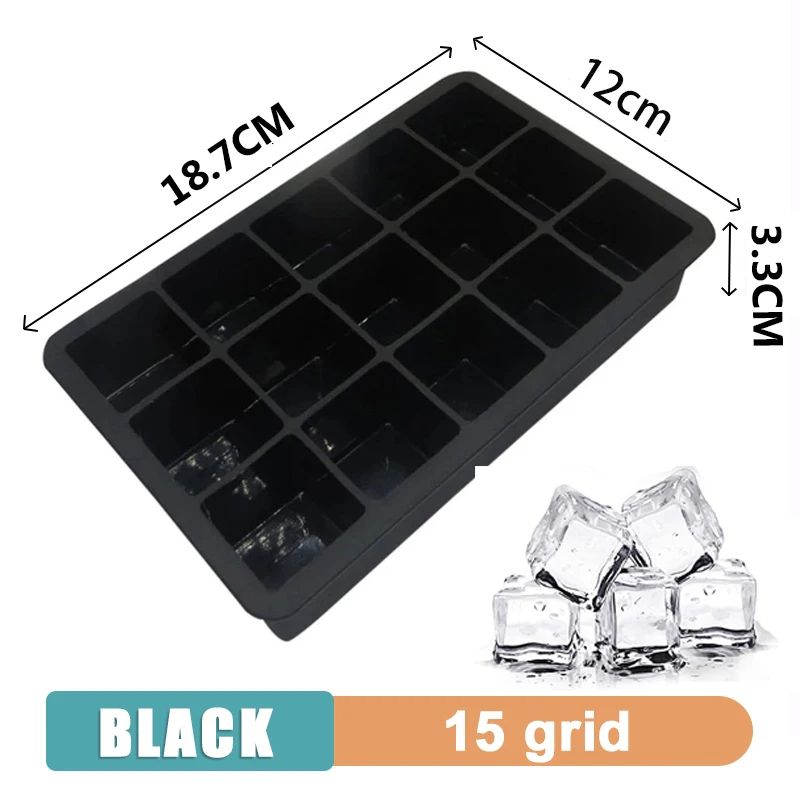 Large Silicone Ice Cube Mold Grid Big Ice Tray For Giant Jumbo Cubes Food Grade NonStick  Freezer S 7