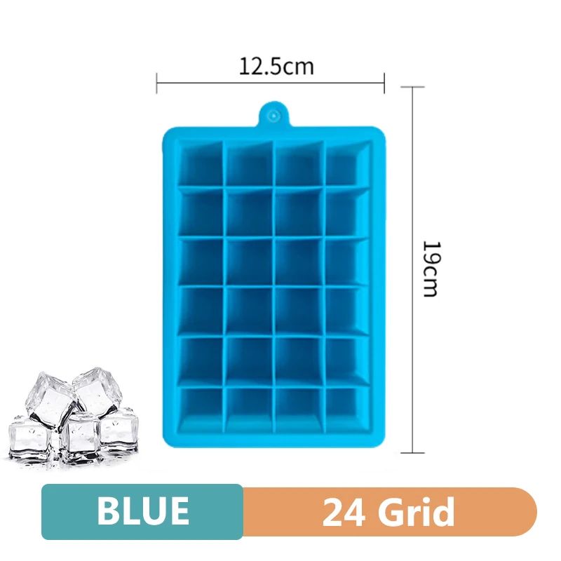 Large Silicone Ice Cube Mold Grid Big Ice Tray For Giant Jumbo Cubes Food Grade NonStick  Freezer S 8